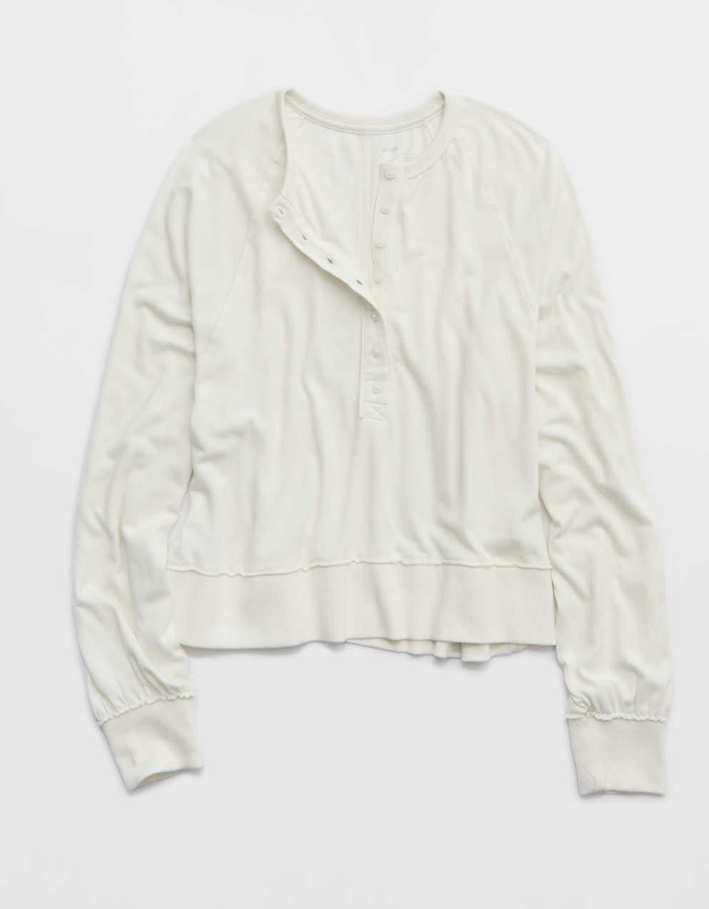 Aerie 해피 스니트 헨리 티셔츠