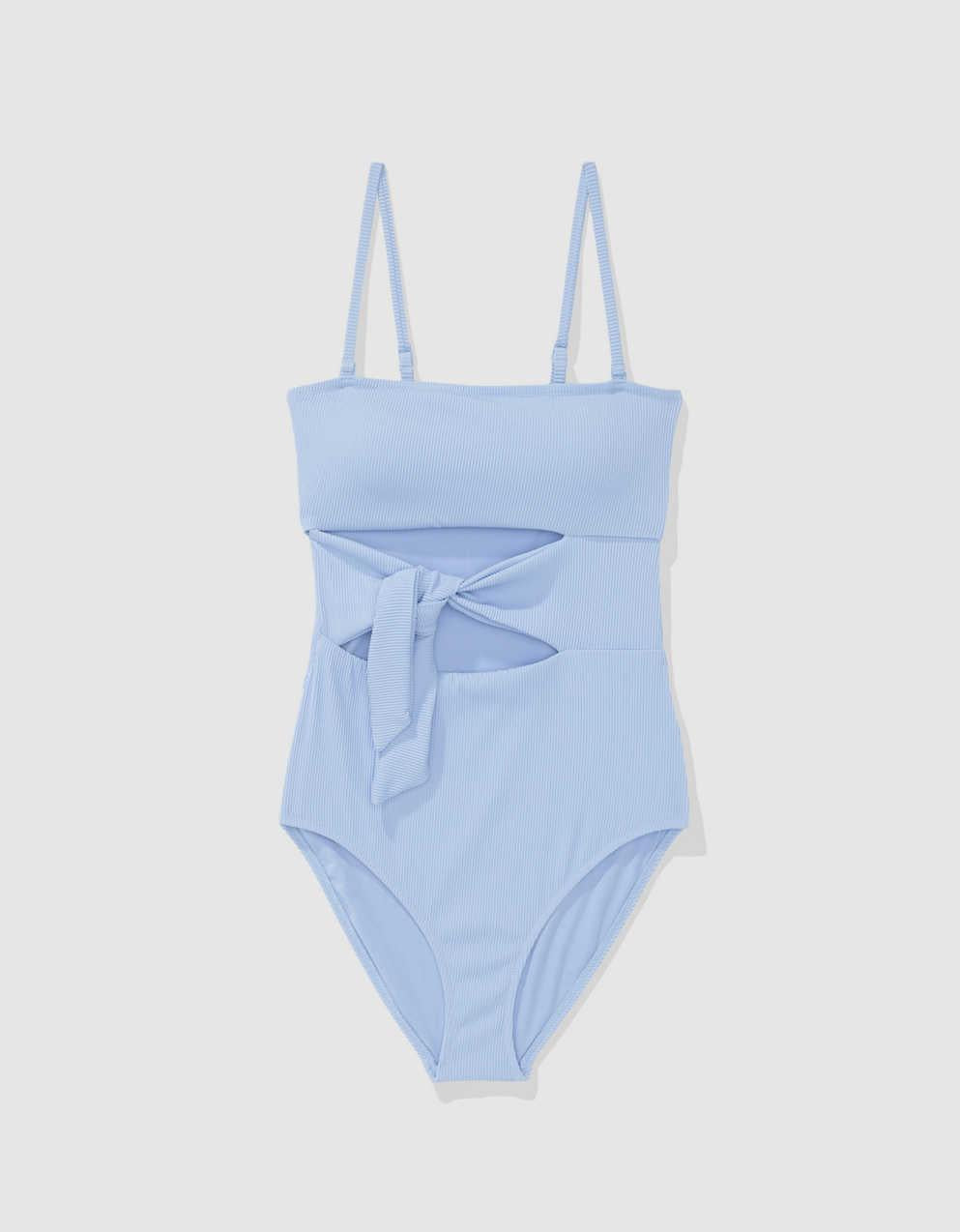 Aerie 리브드 랩 타이 원피스