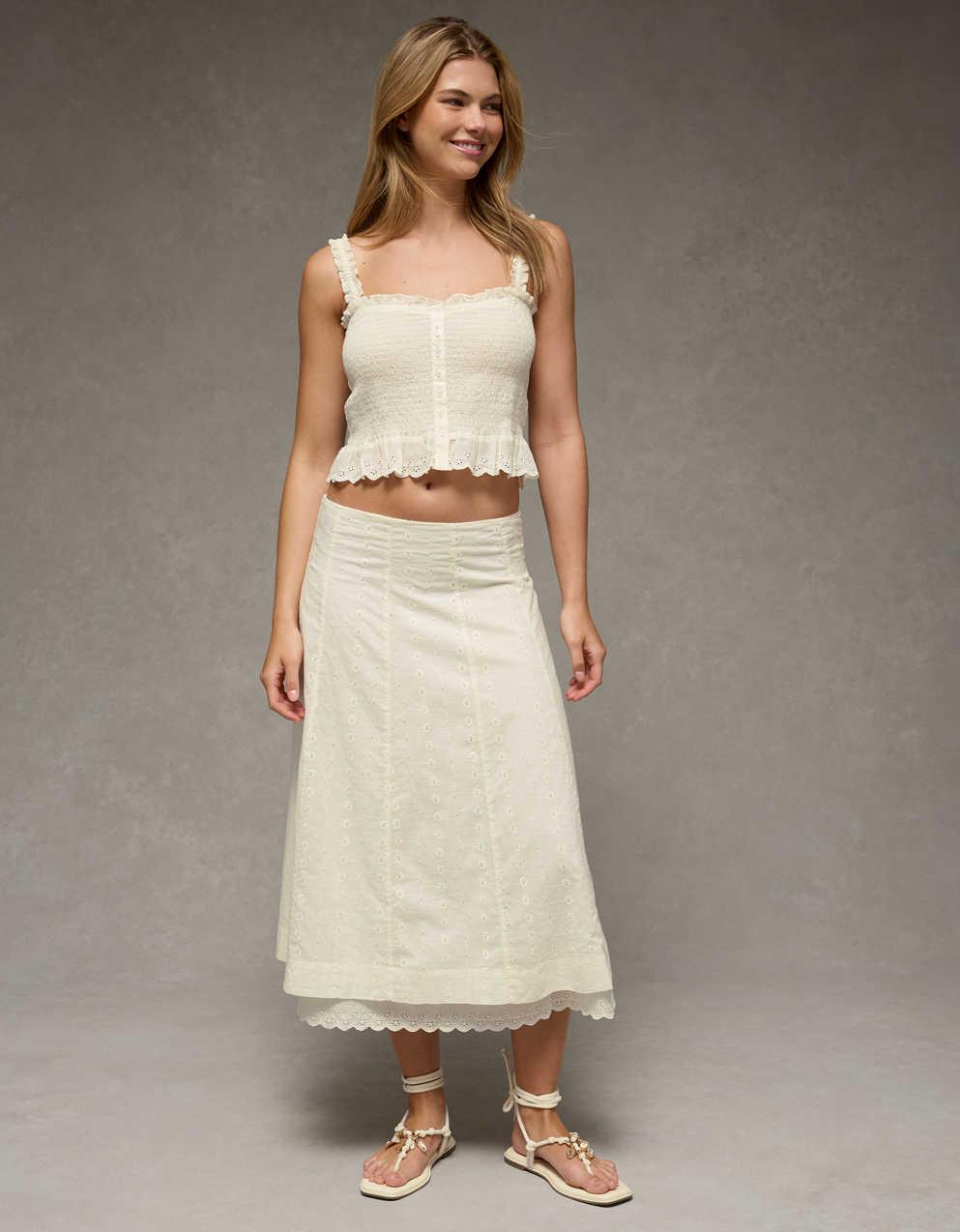 AE Smocked Button-Up Cami