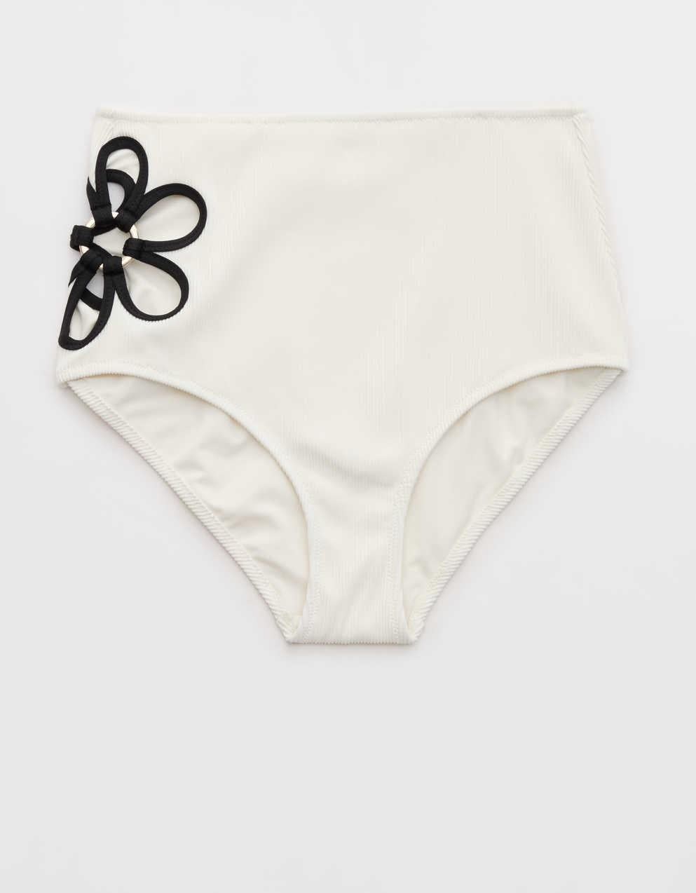 Aerie 데이지 하이 라이즈 풀 커버리지 립 비키니 하의