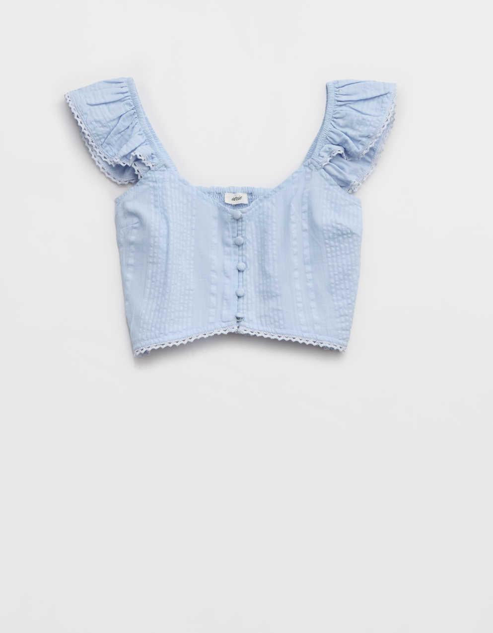 Aerie 크롭 시어서커 탱크톱