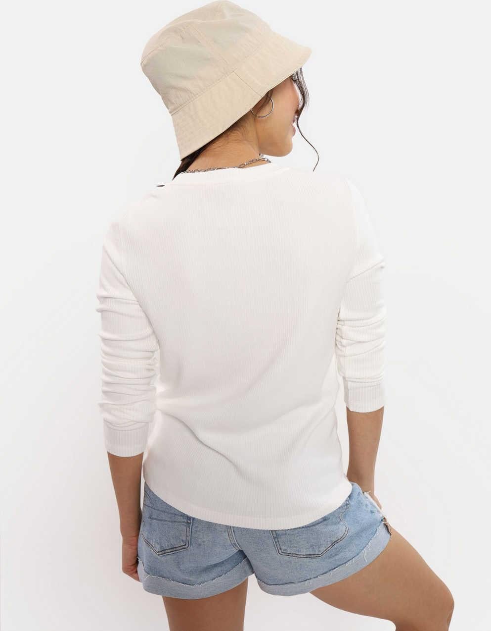 AE Long-Sleeve Waffle Plush Crew Neck Tee