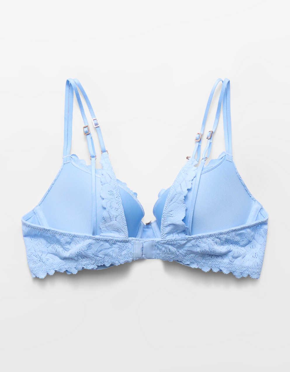 로즈 레이스 데미 푸시업 브라 뽐내기