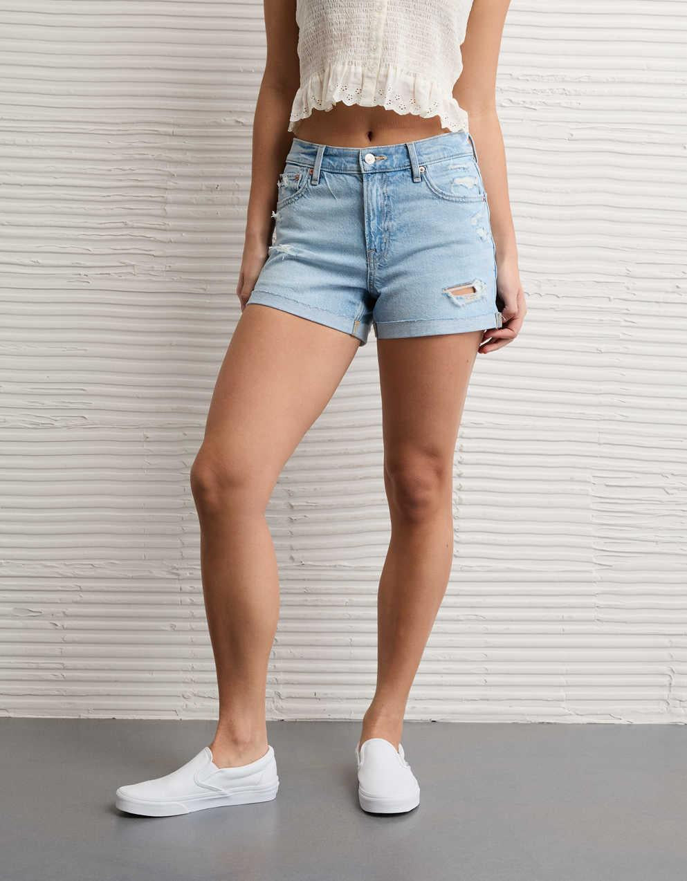 AE Strigid Super High-Waisted Relaxed Denim Short