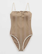 Aerie 샤인 헨리 원피스 수영복