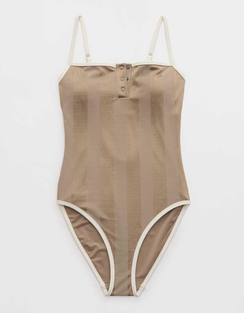 Aerie 샤인 헨리 원피스 수영복