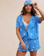 Aerie Real Soft® 반소매 파자마 셔츠 ‘OVERSLEPT’