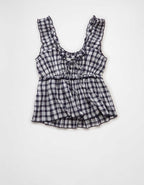 AE Ruched Strap Cropped Tank Top