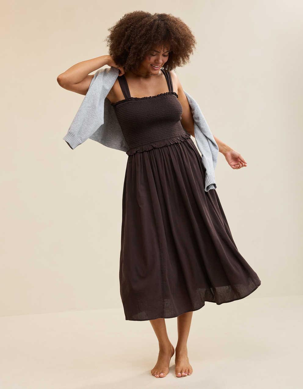 Aerie At The Barre Smocked Dress