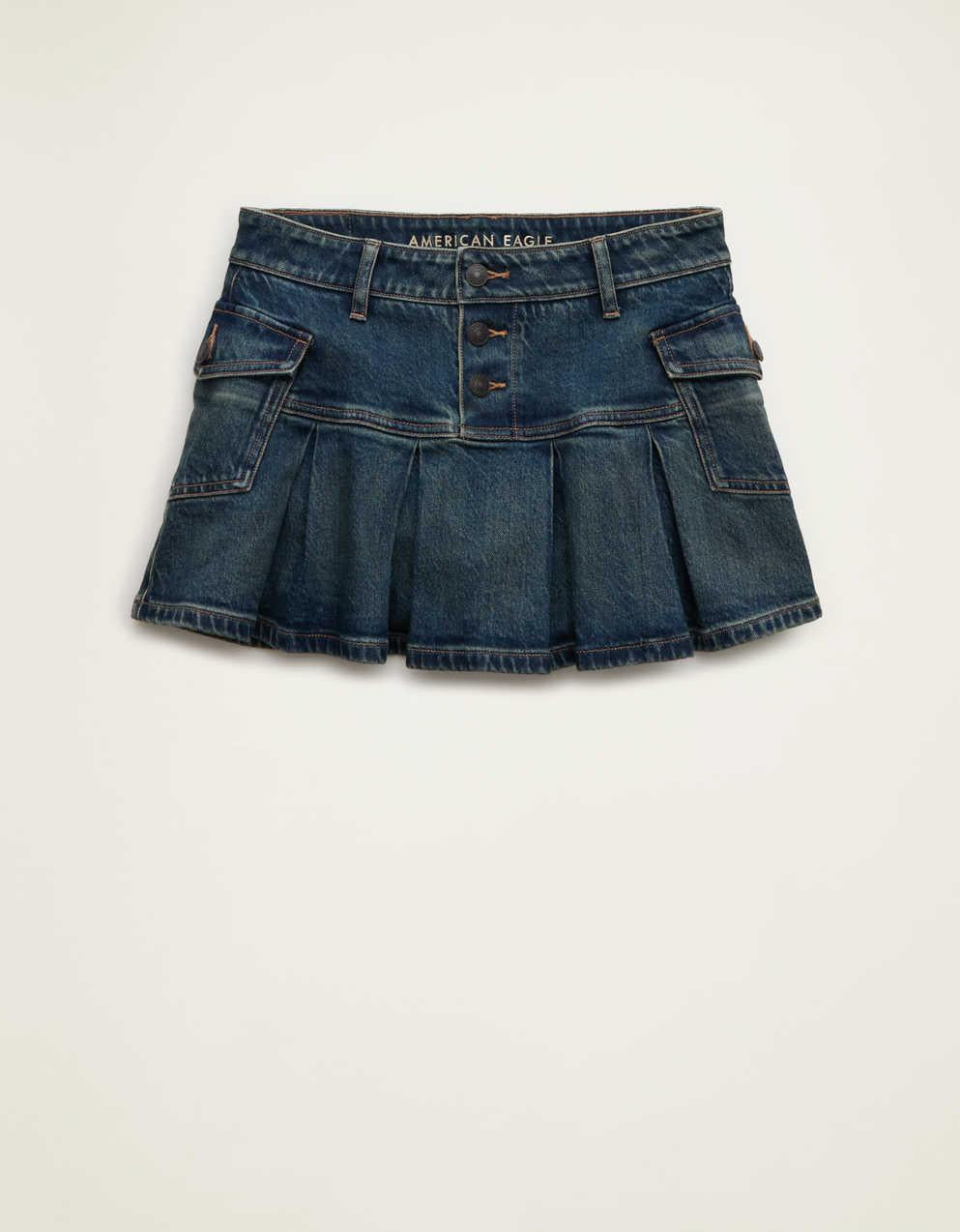 AE Super Low-Rise Pleated Micro Mini Skirt