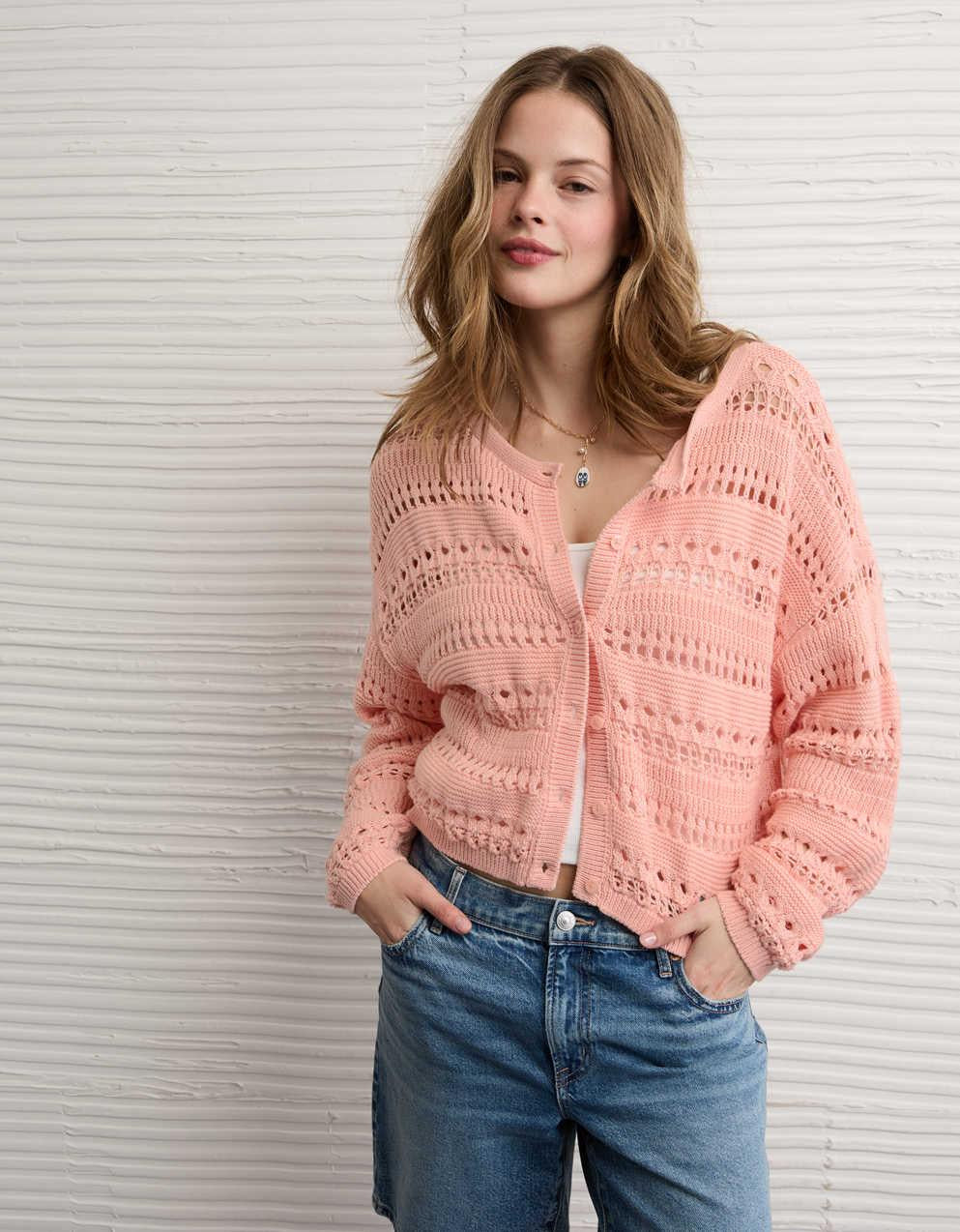 AE 오픈 스티치 가디건
