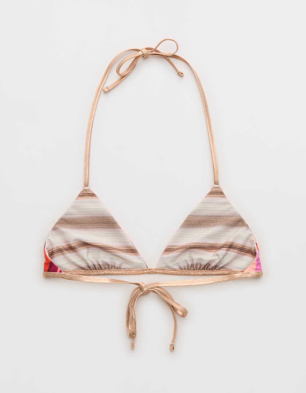 Aerie Reversible Metallic Binding Halter Triangle Bikini Top