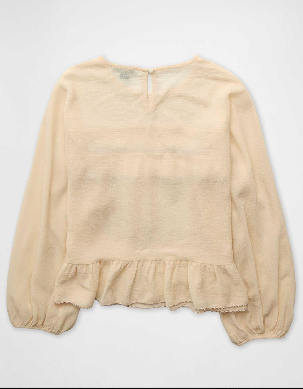 AE Ruffled Long Sleeve Blouse
