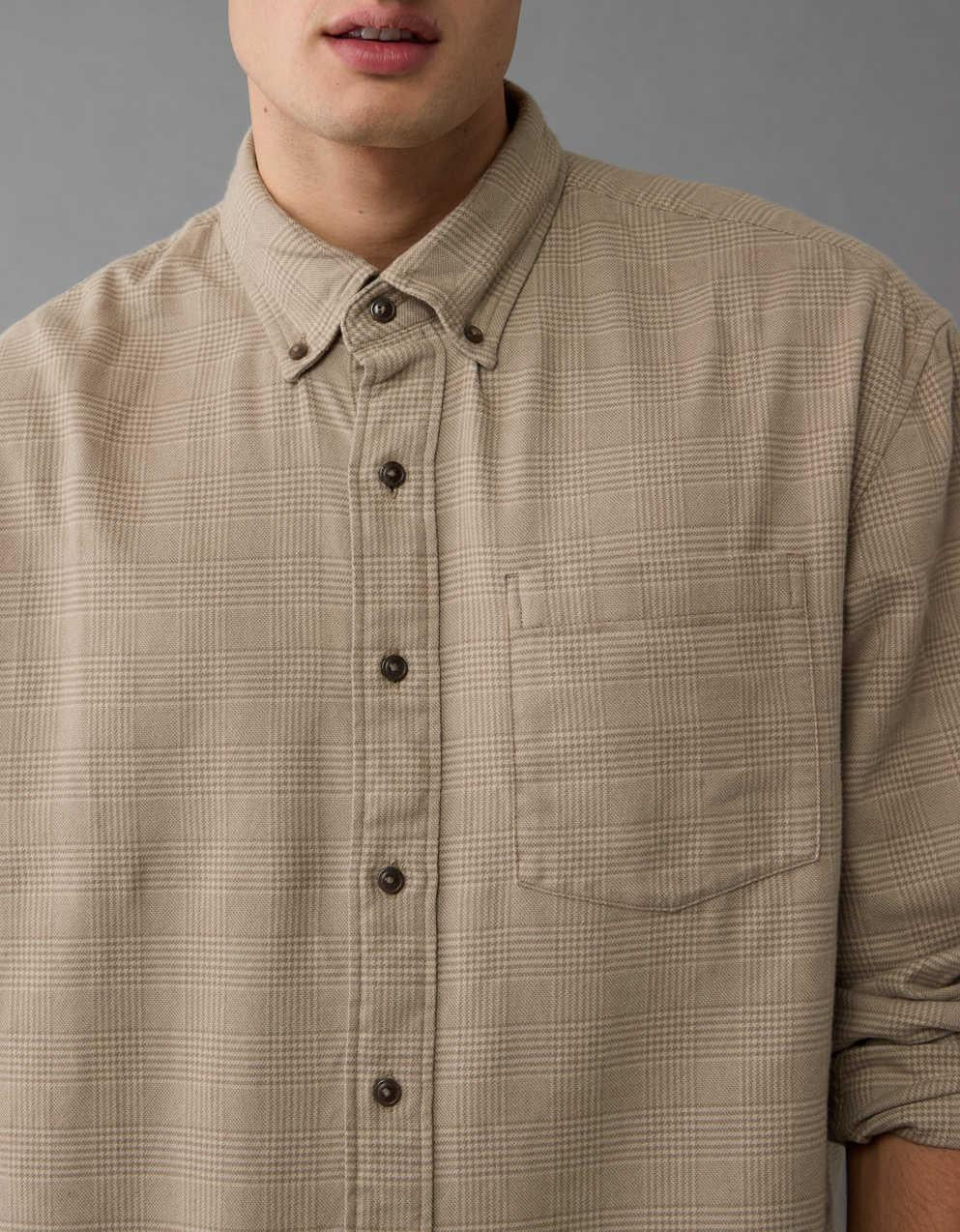 AE Everyday Flannel Plaid Button-Up Shirt