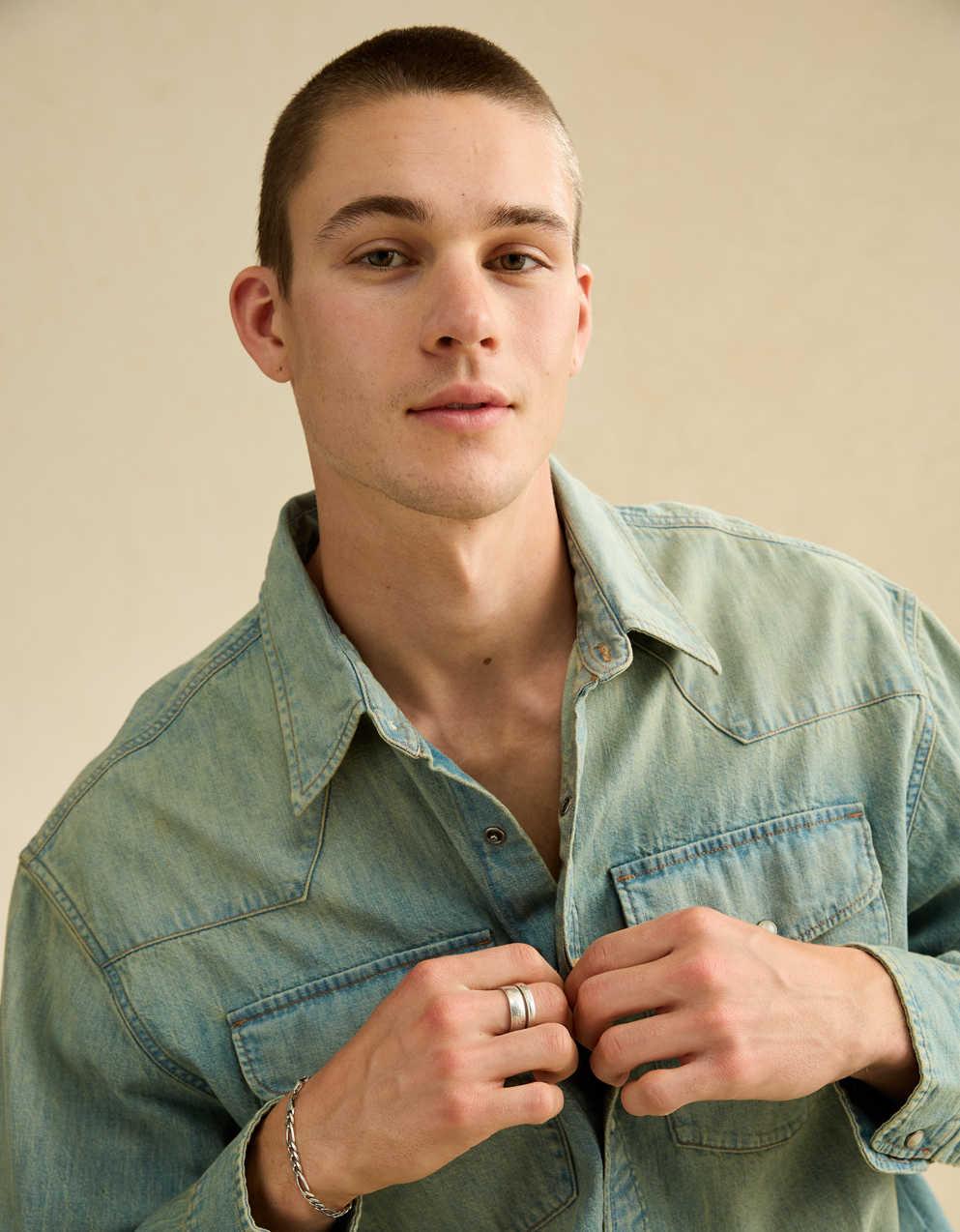 AE Relaxed Denim Western Shirt
