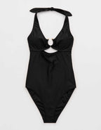 Aerie 호스슈 링 홀터 풀 커버리지 원피스 수영복