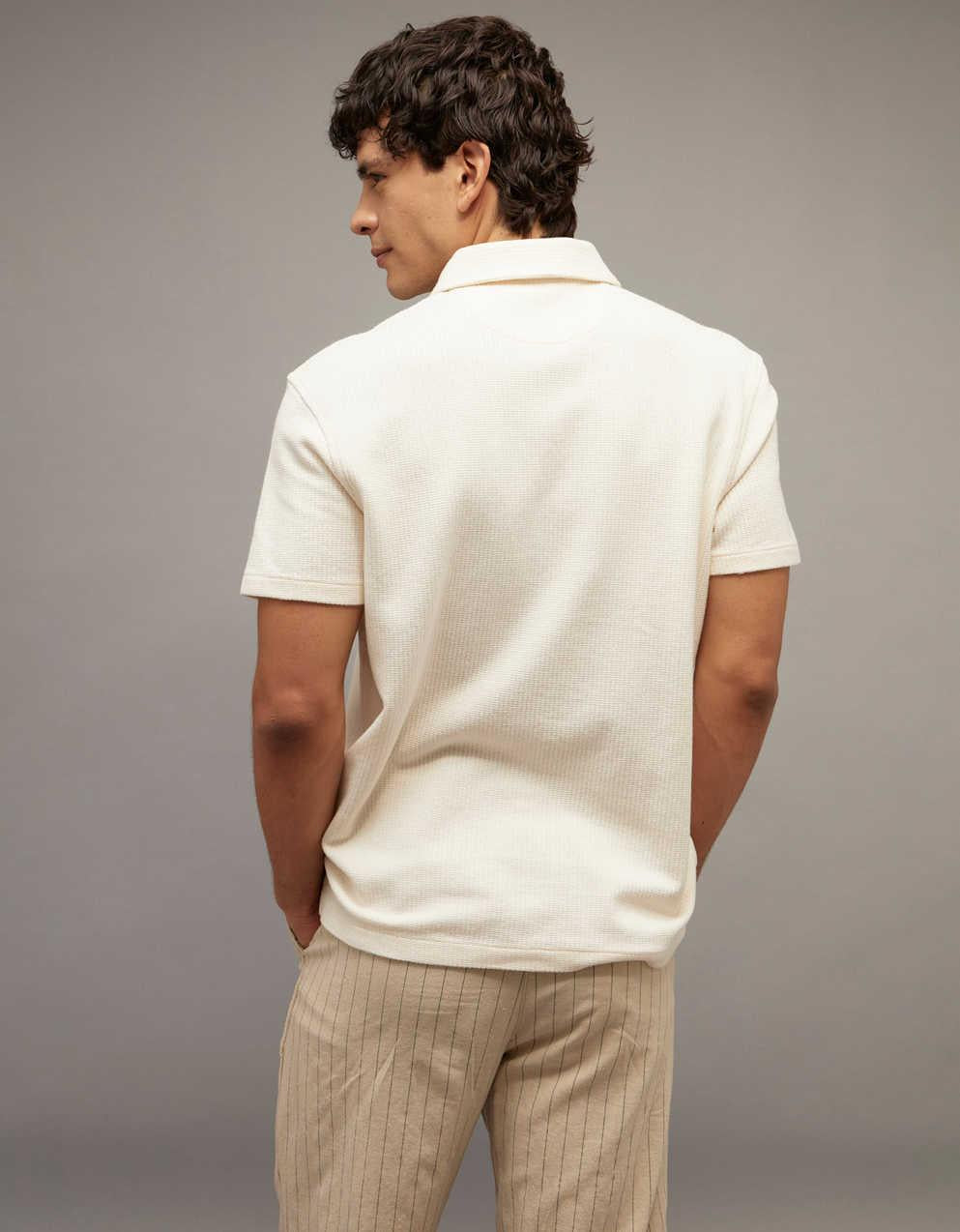 AE Standard Fit Johnny Collar Knit Polo Shirt