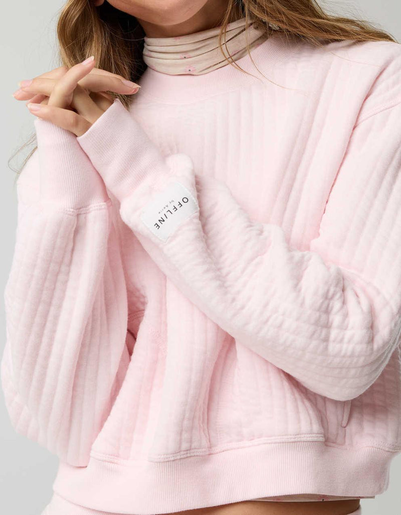 Offline 바이 Aerie 커피 런 크루넥