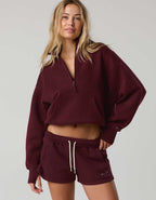 OFFLINE By Aerie Cloud Fleece Seamed Quarter Zip Sweatshirt
