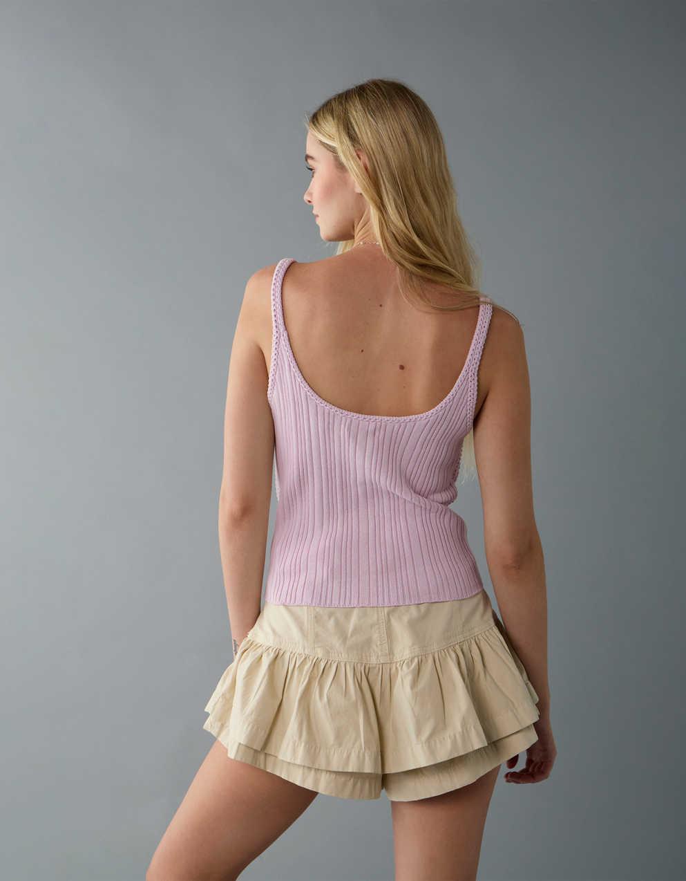 AE Cropped Crochet Tank Top