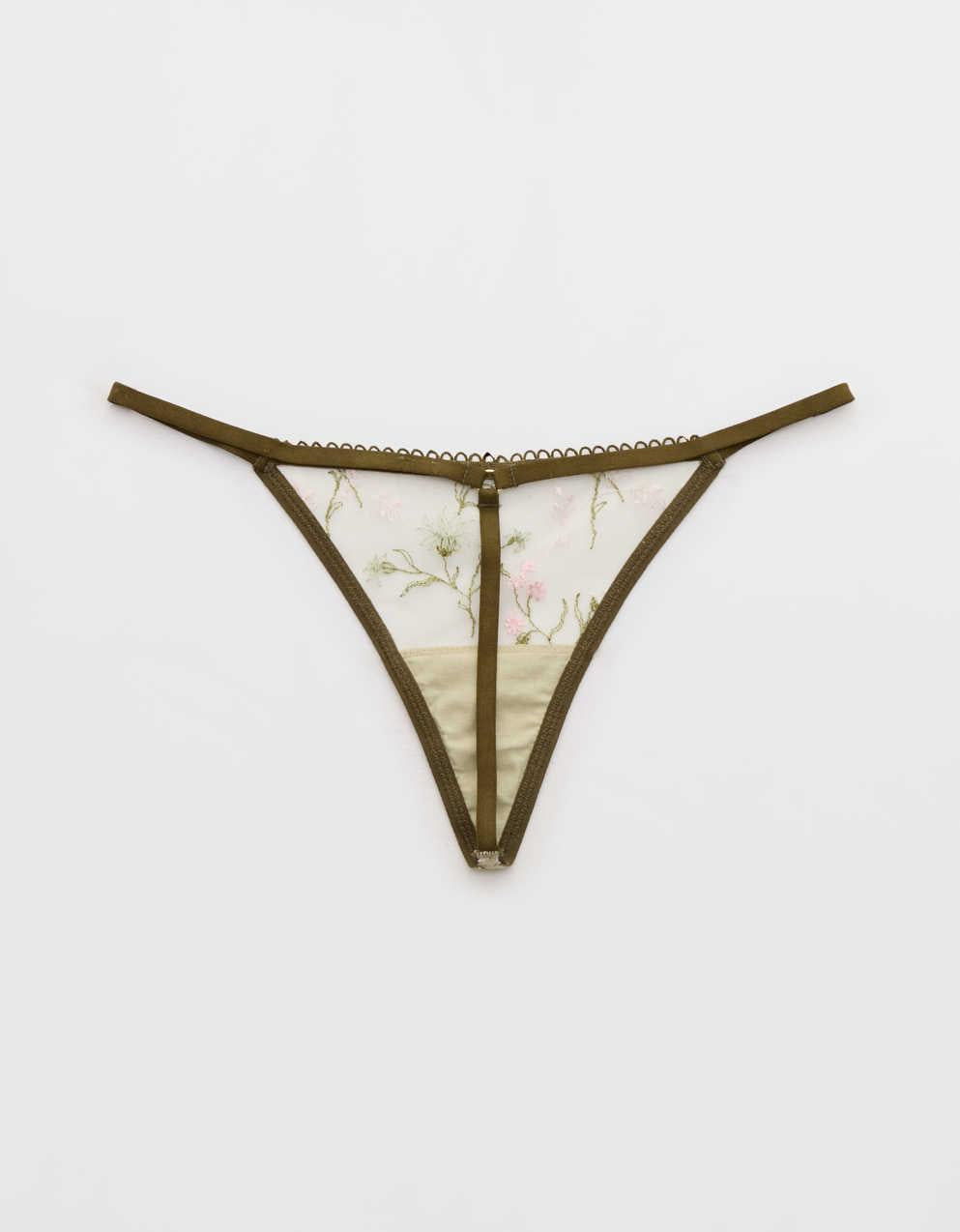 Show Off Embroidery Thong Underwear