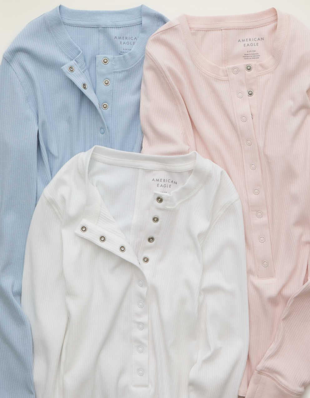 AE Long Sleeve Henley T-Shirt