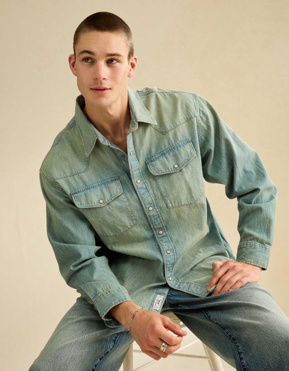 AE Relaxed Denim Western Shirt