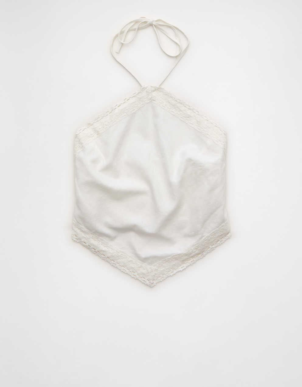 AE 리넨 혼방 반다나 홀터 탑