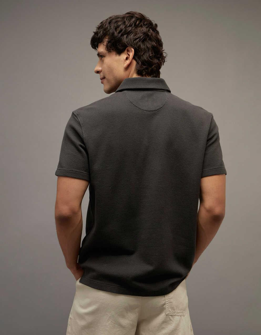 AE Standard Fit Johnny Collar Knit Polo Shirt