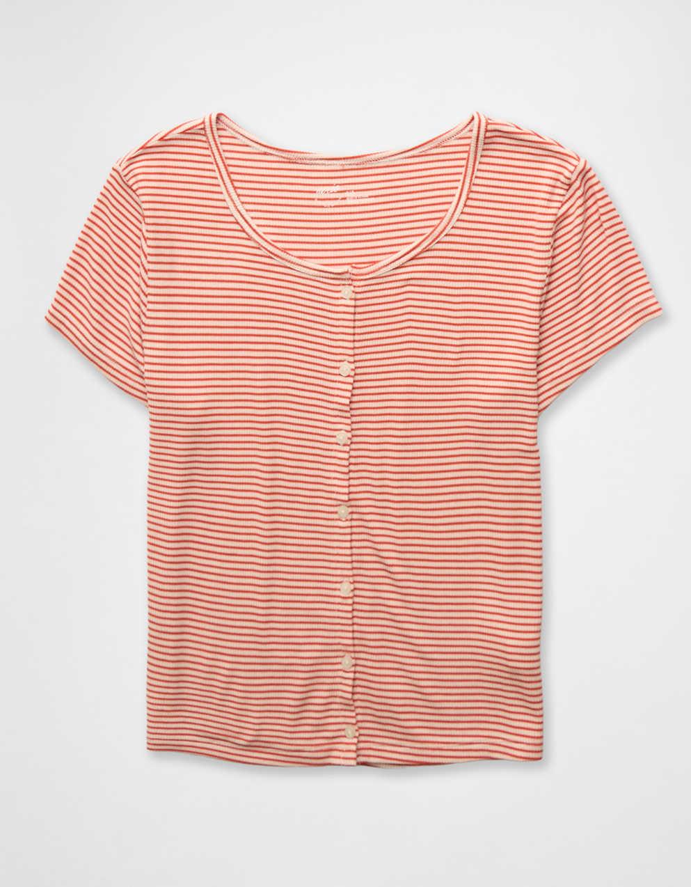 Aerie 리얼 소프트® 리브 반소매 카디건