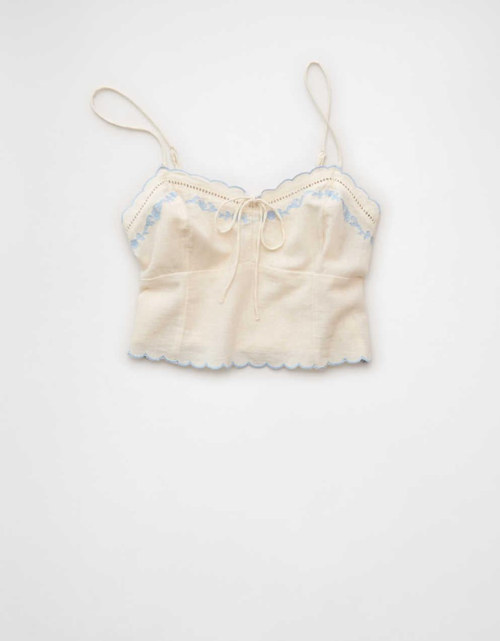 AE Embroidered Scalloped-Hem Cami