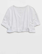 Aerie 해피스트 크롭 V넥 티셔츠