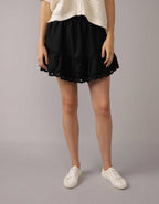 AE High-Waisted Embroidered Eyelet Mini Skirt