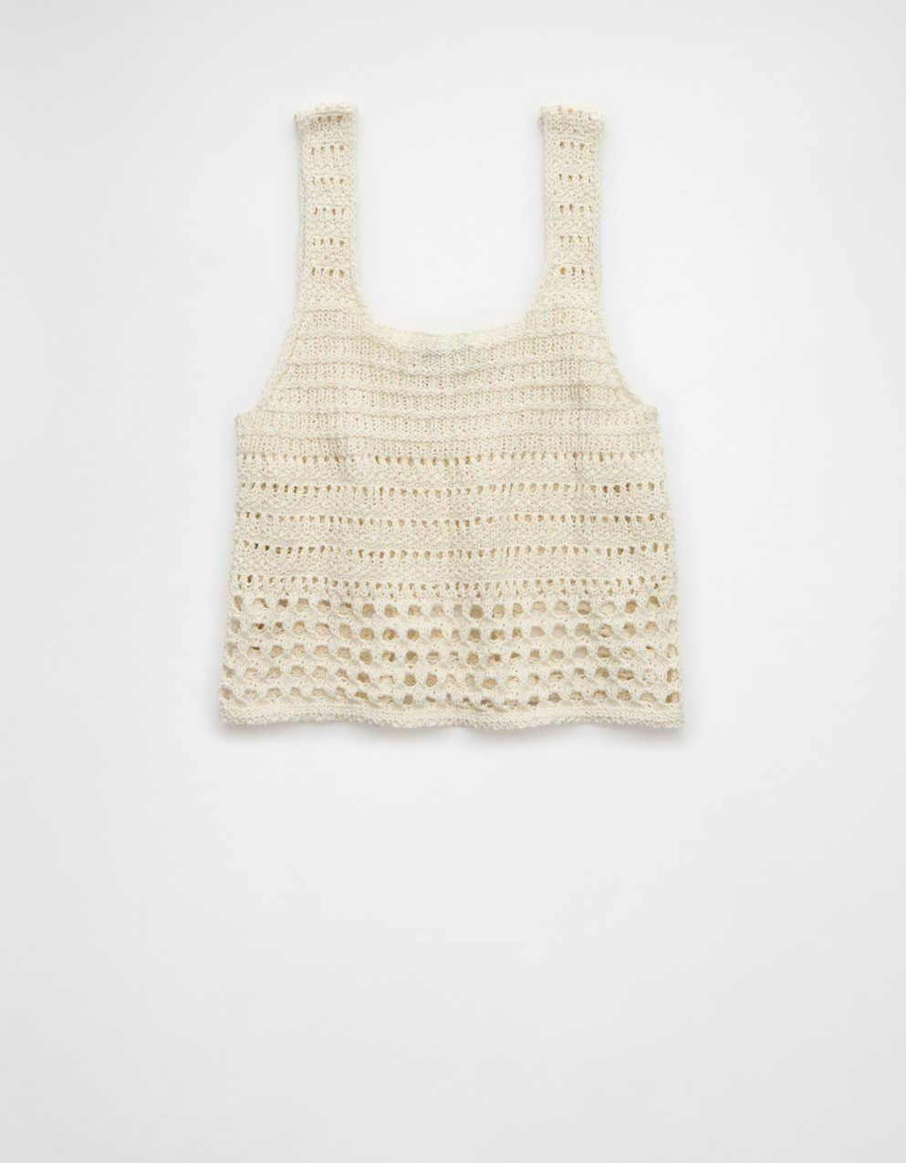 AE Cropped Crochet Tank Top