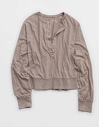 Aerie 해피 스니트 헨리 티셔츠