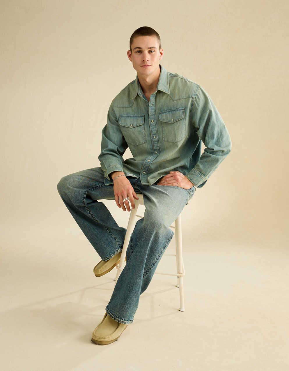 AE Relaxed Denim Western Shirt