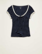 AE Keyhole Hey Baby Waffle Tee