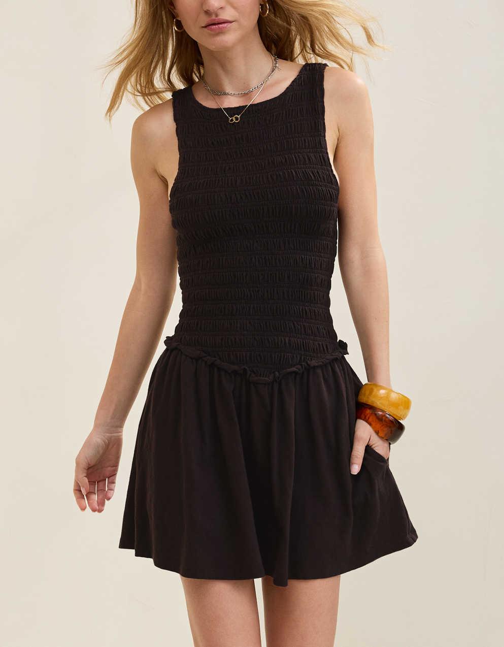 Aerie Happiest Smocked Mini Dress