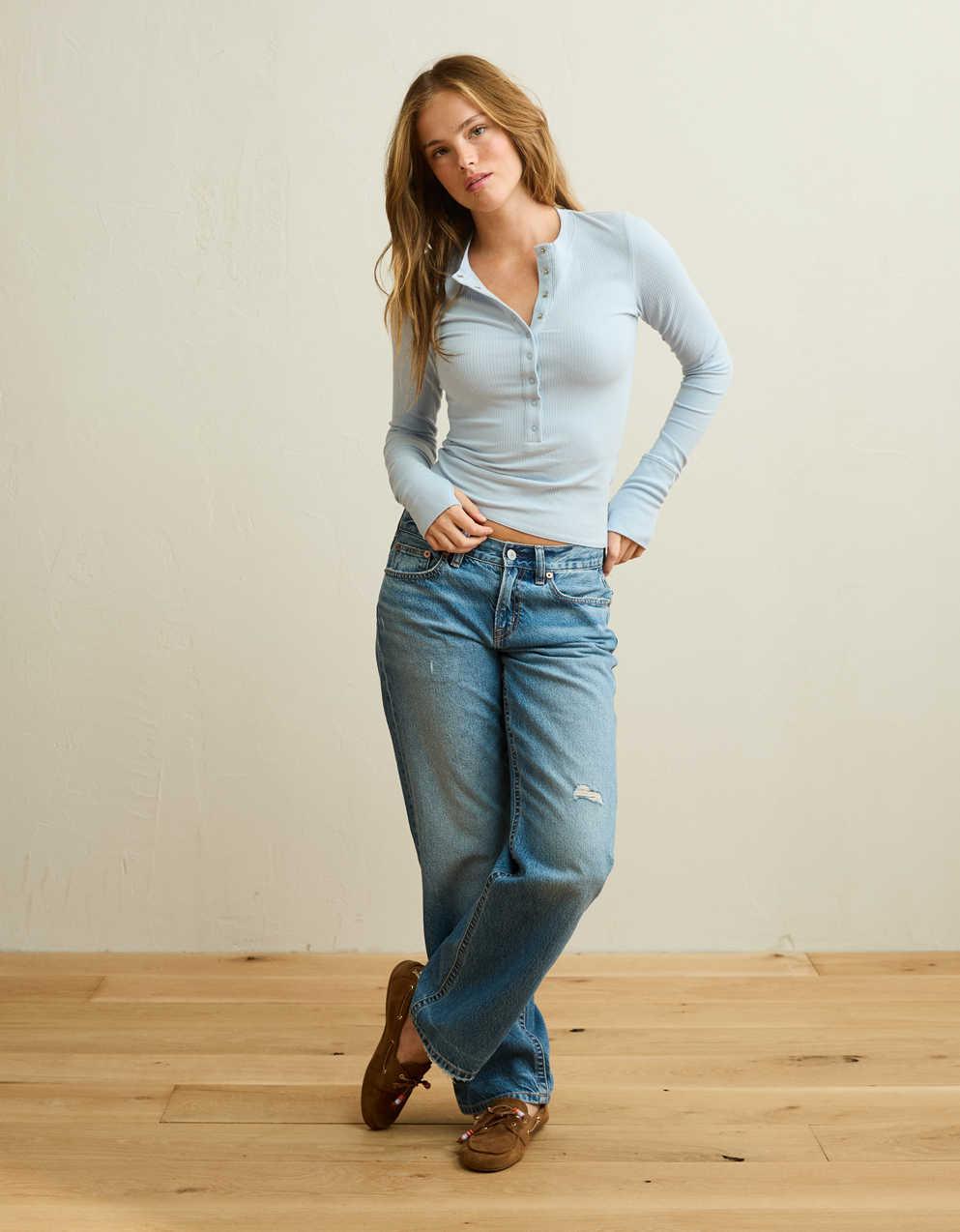 AE Long Sleeve Henley T-Shirt