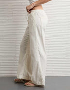 AE Low-Rise Linen-Blend Pull-On Pant