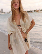Aerie Seersucker Gauze Tie Cape