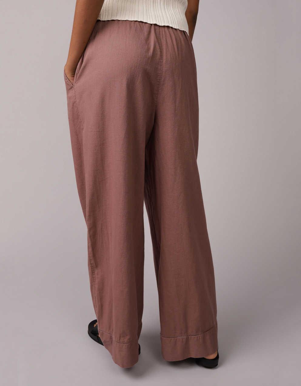AE High-Waisted Linen-Blend Pull-On Pant