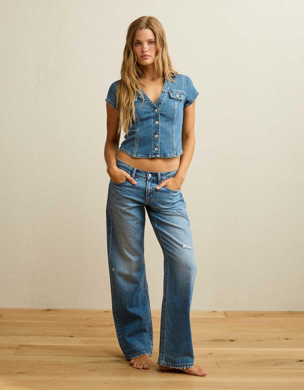 AE Short Sleeve Denim Button Down