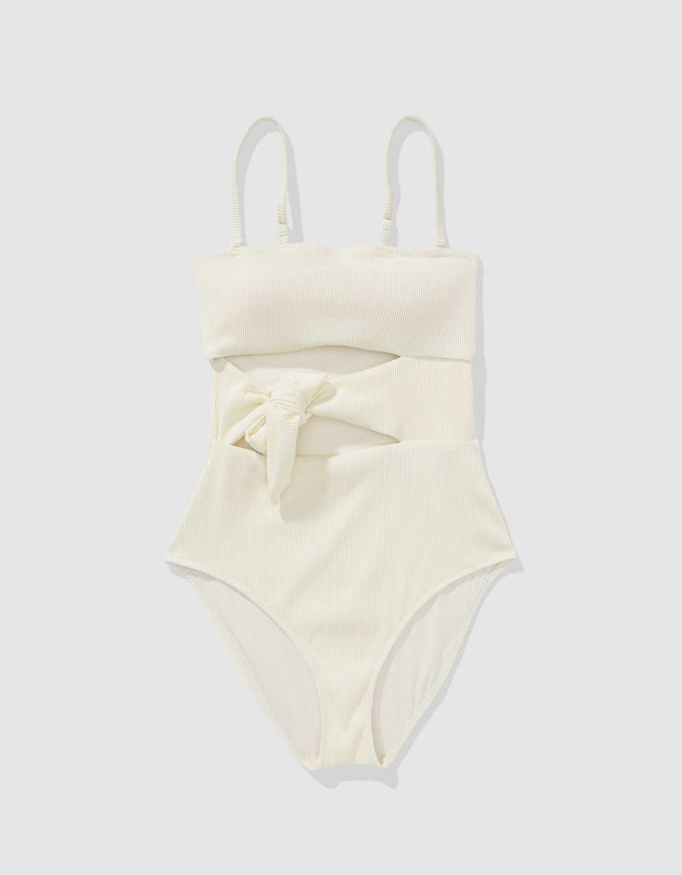 Aerie 리브드 랩 타이 원피스