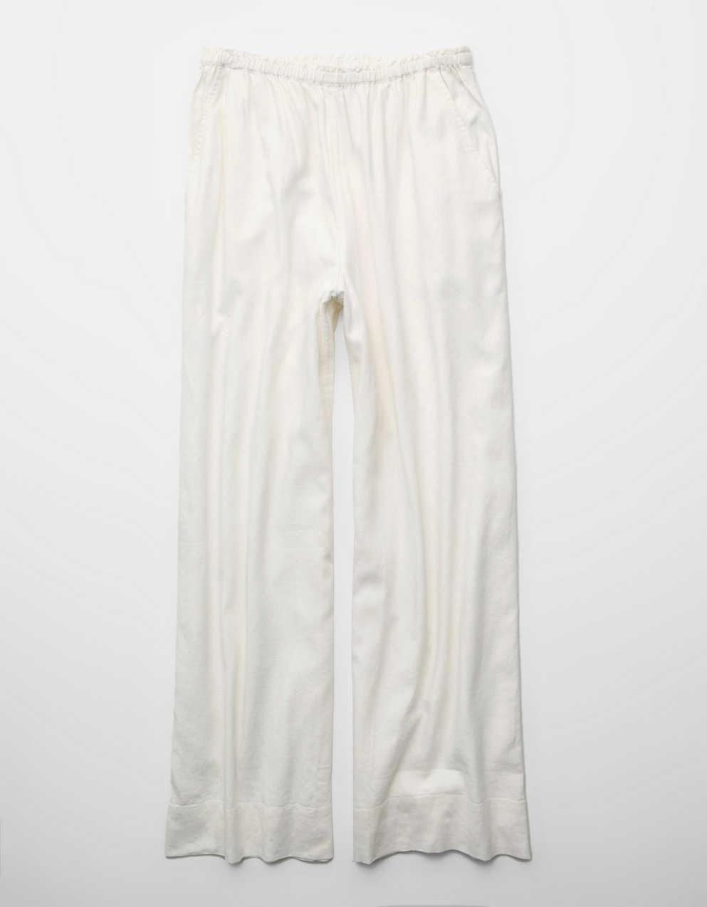 AE Linen-Blend Wide-Leg Pant