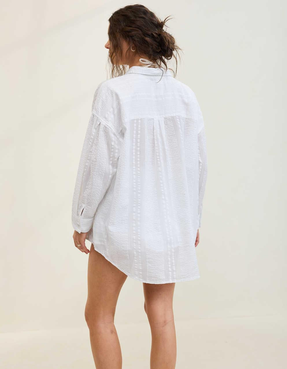 Aerie 시어서커 커버업 셔츠