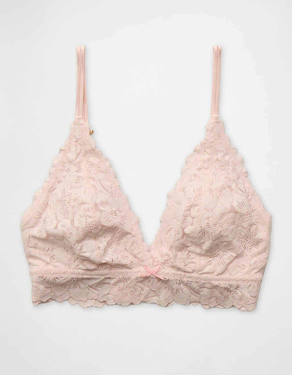 쇼 오프 로즈 레이스 패딩 플런지 브라렛
