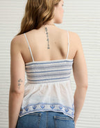 AE Handkerchief Hem Smocked Babydoll Tube Top