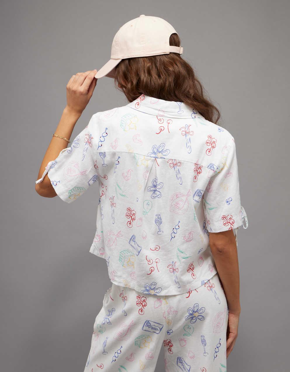 AE Linen-Blend Button-Up Shirt