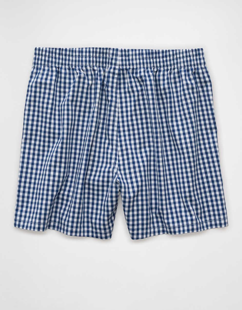 AEO Men's Plaid Poplin Pocket Boxer Short